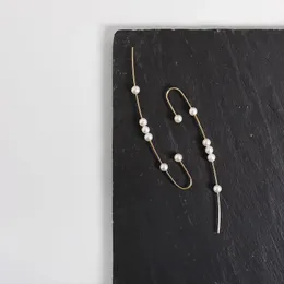 Fascino Gold Filled / Sier Ear Cuff Ear Climber Orecchini di perle naturali fatti a mano Gioielli Oorbellen Orecchini Boho minimalisti per le donne