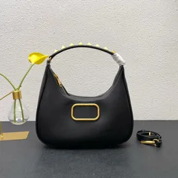 Классическая брендовая сумка высочайшего качества с цепочкой STUD SIGN HOBO серии с застежкой-молнией, роскошная женская сумка через плечо из телячьей кожи черного цвета