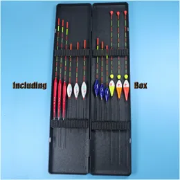 12pcs/Lot Fishing Floats Including Box Set Bobbers Carp Buoyancy Mix Size Composite Nano Plastic Floaters With ABS Plastic Box 240122