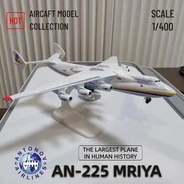 Ucrânia Antonov AN225 Mriya Réplica Escala 1 400 Hercules Modelo de Aeronave Avião de Aviação Metal Miniatura Kid Boy Xmas Gift Toy 240118