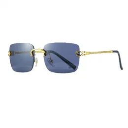 Gafas de sol de diseño para mujer, gafas de sol de lujo para hombre, rectángulo, última moda, gafas de sol polarizadas, occhiali da sole, gafas de sol cuadradas sin montura fa064