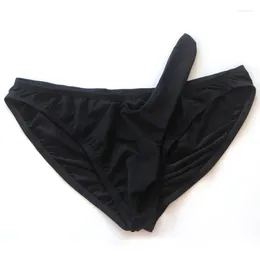 Mutande da uomo sexy biancheria intima di seta di ghiaccio naso di elefante sacchetto lungo per pene mutandine bikini lingerie maschile slip grandi JJ