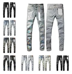 Mens Luxury Purple Brand Fashion Jeans Cool Style Casual Designer Love Broken Bike Black Blue Slim Skinny Stretch Jogging Pants