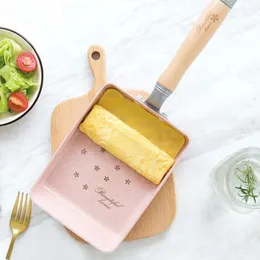 Patelnia non stick fating miski japońskie omlety tamagoyaki aluminium aluminium jajka producent naleśników różowy sakura