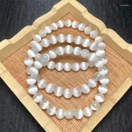 Figurine decorative 8MM Bracciale in selenite naturale Pietra preziosa di guarigione di cristallo per le donne Fengshui Regalo di compleanno Regalo dell'amante 1 pz