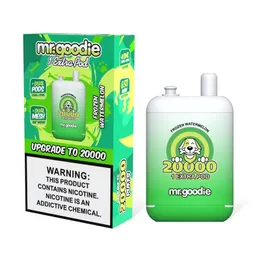 オリジナルのMr.Goodie 20000パフ使い捨てVape 20K 40mlプレフィルドデュアルポッドメッシュコイルボックス蒸気装置Eタバコシステム