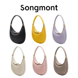 Songmont crescente meia lua Luna Bolsa de designer para mulheres moda bolsa de luxo masculina bolsa de mão de viagem nas axilas bolsa de mão transversal de couro genuíno até bolsas de ombro