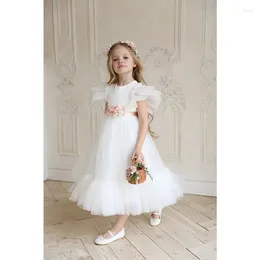 Flickaklänningar riktiga bilder Chiffon Flower Dress for Wedding Party First Communion 2024 Little Bride Gowns Junior Bridesmaid