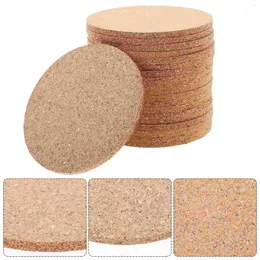 Bordmattor Isolering MAT Cork Cup Pad Decorative Coasters Pads Drink för drycker värmesistenta runda placemats