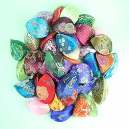 Neue 10 Stück Seiden-Glückskeks-Geldbörse Mix Color Case Squeeze Chinese Ring Bag3142