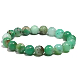 Bangles Natural Australian Jade Pedra Frisada Pulseira Mulheres Homens DIY Encantos De Homens Strand Yoga Beads Encantos Jóias Artesanais