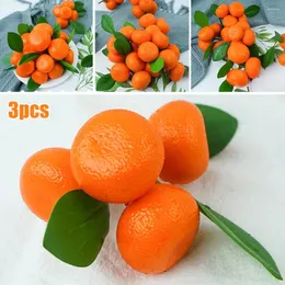 Dekorative Blumen, künstliche orangefarbene Spieße für Video-Requisiten, gefälschte Mandarine, simulierte Kunststoff-Tischdekoration für Zuhause