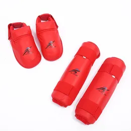 Skyddsutrustning Karate Equipment MMA Suit Boxinghandskar Set Leg Shin Guard Hand Palm Foot Protector Men Band Karate Unisex Adult Child 230605