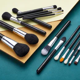 Make -up -Bürsten Jessup Pro Set 15pcs Kosmetische Make -up -Pulver -Fundament -Lidschatten Eyeliner Lip Black T092 240124 Q240507