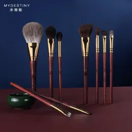 MyDestiny Makeup BrushLuxuoso Tranditional Ebony Handle Brushes Set9PcsRosewood Kit profissional de cabelo natural de alta qualidade 240124