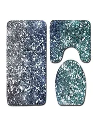 Shiny Printed Threepiece Floor Mat Door Mat Bathroom Rug Waterproof Carpets Toilet Seat Cover Floor Mat Bathroom Decor 2107245632705