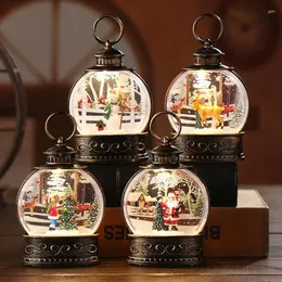 Christmas Decorations 2024 Lighted Snow Globe Lantern Battery Operated LED Night Light With Hook Tree Ornaments Gift Ideas 1pc