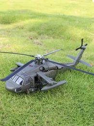 UH-60 Symulacja helikoptera użyteczności wykwintne Diecasts Pojazdy zabawkowe Huayi 1 64 Model wojskowy metalowy samolot Difts Difts 240118