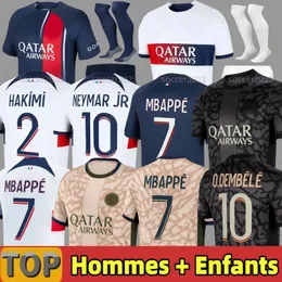 Czwarta koszulka piłkarska Player 10 MBAPPE SOCCER Jersey Hakimi Sergio Ramos M.asension 23 24 Maillots Football Shirt 2024 Men Kids Zestaw dla dzieci Zestawy mundury lee kang in