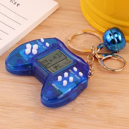 Mini portátil portátil gamepad jogadores de jogo retro controlador de jogo caixa chaveiro controlador de jogos embutido mini console de videogame brinquedo pendurado com sino