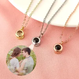 Necklaces Custom Photos Necklace Projection Photo Necklaces Personalized Gift For Women Memory Jewelry Valentine's Day Gift