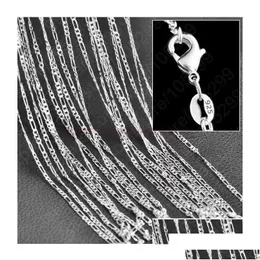 Zincirler 10pcs/lot 2mm figaro 925 Sterling Sier mücevherleri ıstakozlu DIY kolye zinciri için zincir 16 18 20 22 24 28 28 30 inç D Dhfhe