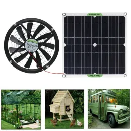 Fans 100w Solar Panel Powered Fan 10 Inch Mini Ventilator Solar Exhaust Fan for Dog Chicken House Greenhouse Rv Car Fan Charger