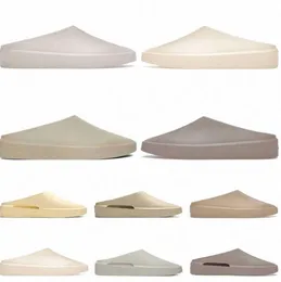 Partihandel rädsla gud-05 sandaler Kalifornien slip-on designer tofflor skor kvinnor mandel cement cement betong kräm havre stora trosor 9952ess