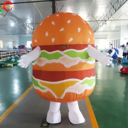 3MH (10 ft) med fläktfria dörrfartyg utomhusaktiviteter som reklam går uppblåsbar hamburgermodell snabbmat hamburgare luftballong till salu