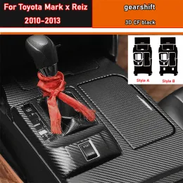Adesivo per interni auto Pellicola protettiva per scatola ingranaggi per Toyota Mark x Reiz 2010-2013 Adesivo per pannello ingranaggi auto in fibra di carbonio nero