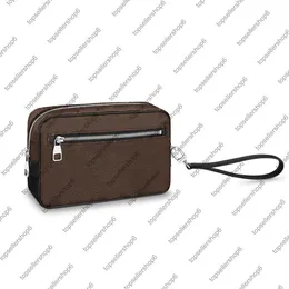 M42838 N41663 N41664 KASAI EMBREAGEM Homens Designer de couro genuíno lona verificação Flap bolsa bolsa carteira bag248t