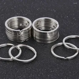 Chaveiros 20 pcs chaveiro de alta qualidade 1.7x28mm anel de divisão plana círculo de metal para diy chaveiro fazendo descobertas acessórios artesanais fornecedor