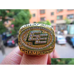 Cluster Rings 2003 Edmonton Eskimos The Gray Cup Team Championship Ring مع Wooden Box Men Sport Fan Hife Wholesale Drop D DH4S5