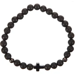 Braccialetti con ciondoli Bracciale da uomo con perline incrociate Catena da polso Pietra maschile per donne La preghiera decorativa con perline naturali