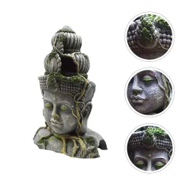 Decorazioni Tank Aquarium Head Ornament Statue Statue Decorations Mini Buona fortuna Feng Shui Figurina Resina Ornamenti