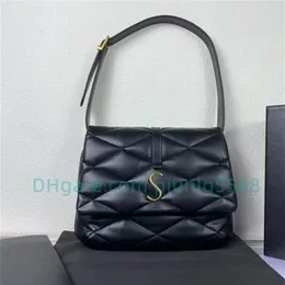 Top LE 57 bolsas de ombro femininas de couro genuíno pacote de peito feminino hobo acolchoado pele de carneiro tote correntes bolsas presbiópicas cruz 294K