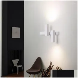 Wandleuchte Nordic Spot Lichter Moderne Mode Korridor Gang neben Beleuchtung Energieeinsparung einstellbar Home Decor Lesekopfteil Dro Dhofv