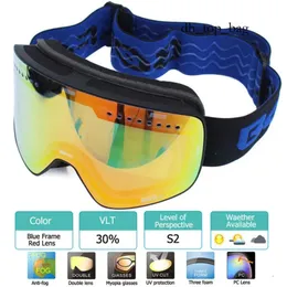 Ski Goggles with Magnetic Double Layer Polarized Lens Ing Antifog Uv400 Snowboard Men Women Glasses Eyewear Case Ski Goggles 4988