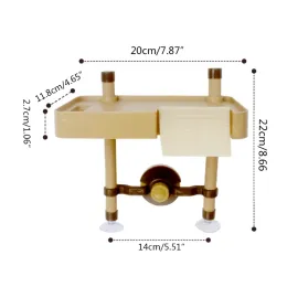 Terrários Nicefurnitute réptil pequeno píer flutuante de tartaruga média com rampa Plataforma de tanque de tanques de escada