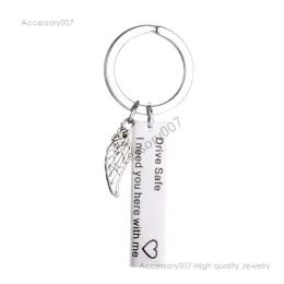 desigenr jewelry Drive Safe wing Keychain I Need You Here with Me Trucker Husband Gifts for Husband Dad Boyfriend Gifts Best Friend Gifts JU9V