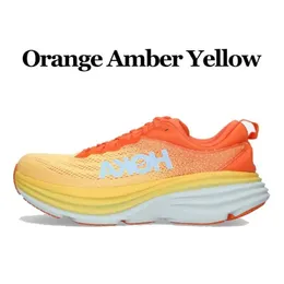 bondi 8 clifton 9 running shoe hokas shoes Carbon free People Harbor Mist Outer Space women mens trainers outdoor sports sneakers orange amber yellow
