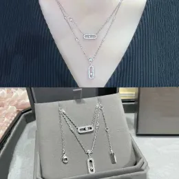 المعلقات 2023 New Move Series S925 Double Layer Single Diamond Set Diamonds يمكن أن تنزلق مقاطع الفيديو المفتوحة لعرض المزيد من Messica