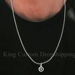 Halsketten personalisierte lange 925 Sterling Silber Kette Herrenprojektion Halskette 60 cm Kette Custom Fotos Geburtstagsgeschenk für Freund