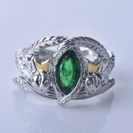 클러스터 반지 패션 패션 LOTR ARAGORN BARAHIR GREEN CRYSTAL WENDING WENDER WENDEND FAN MOVEN MOVIE FAN JEWLRY