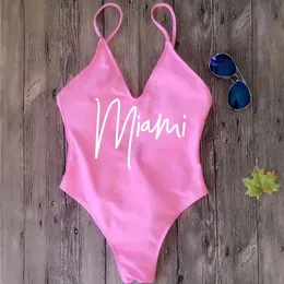 Costume da bagno sexy imbottito perizoma femminile Miami HOLA Spiagge Donna Tahoe Queen Costumi da bagno Backless Bagnante Monokini Beachwear 240118