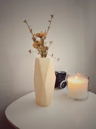 Vaso decorativo para flores secas, decoração de casa, vaso minimalista abstrato, formato orgânico, vaso de madeira artesanal