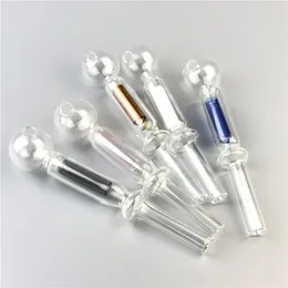 5.6 Inch 12mm 2mm Thick Pyrex Glass Oil Burner Pipe with 30mm Big Bowl Colorful Filter Straw Tube for Smoking