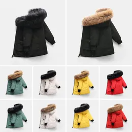 2024 hiver designer enfants manteau doudoune pour garçons véritable fourrure de raton laveur épais chaud vêtements de bébé manteaux 2-12 garçons filles vestes années enfant mode adolescent parka