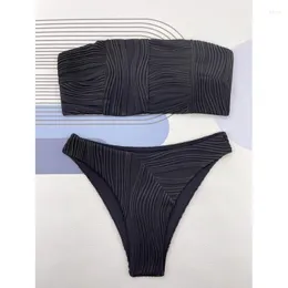 Kadın Mayo Mayoları Kadın Yaz Yüzme Takım Seti fırfır Straplez Banyo 2024 Seksi Bayanlar Costumi Da Bagno Donna