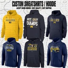 Anpassade varumärkesfans USA College Football 2023 National Champions Club Sports Sweatshirts Fleece Pullover Hoodie Casual Jackets